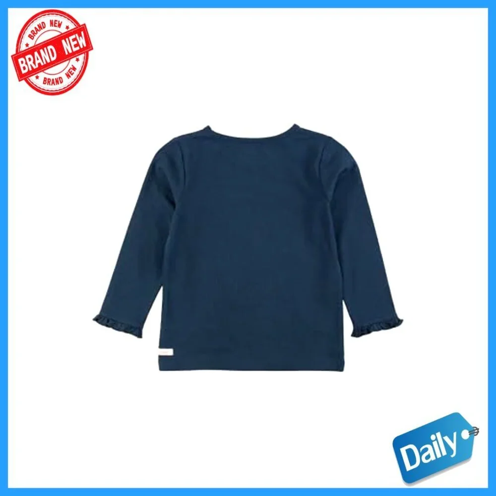 Girls Long Sleeve Knit Layering Tee Ruffle Detail Stretchy Cotton